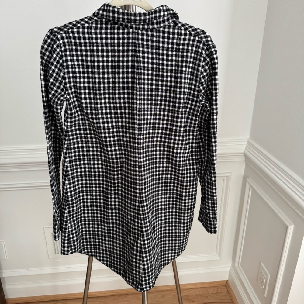 Reformation Black and White Checkered Tunic Button-Up Shirt XS - Picture 2 of 5